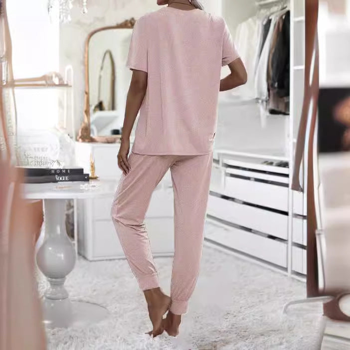 Round Neck Short Sleeve Loose Outfit