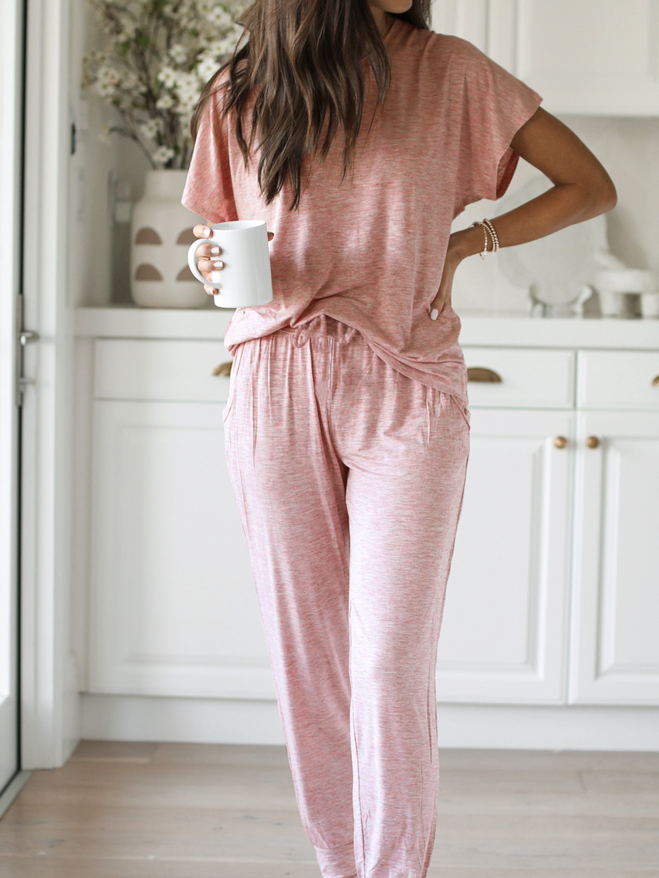 Round Neck Short Sleeve Loose Outfit